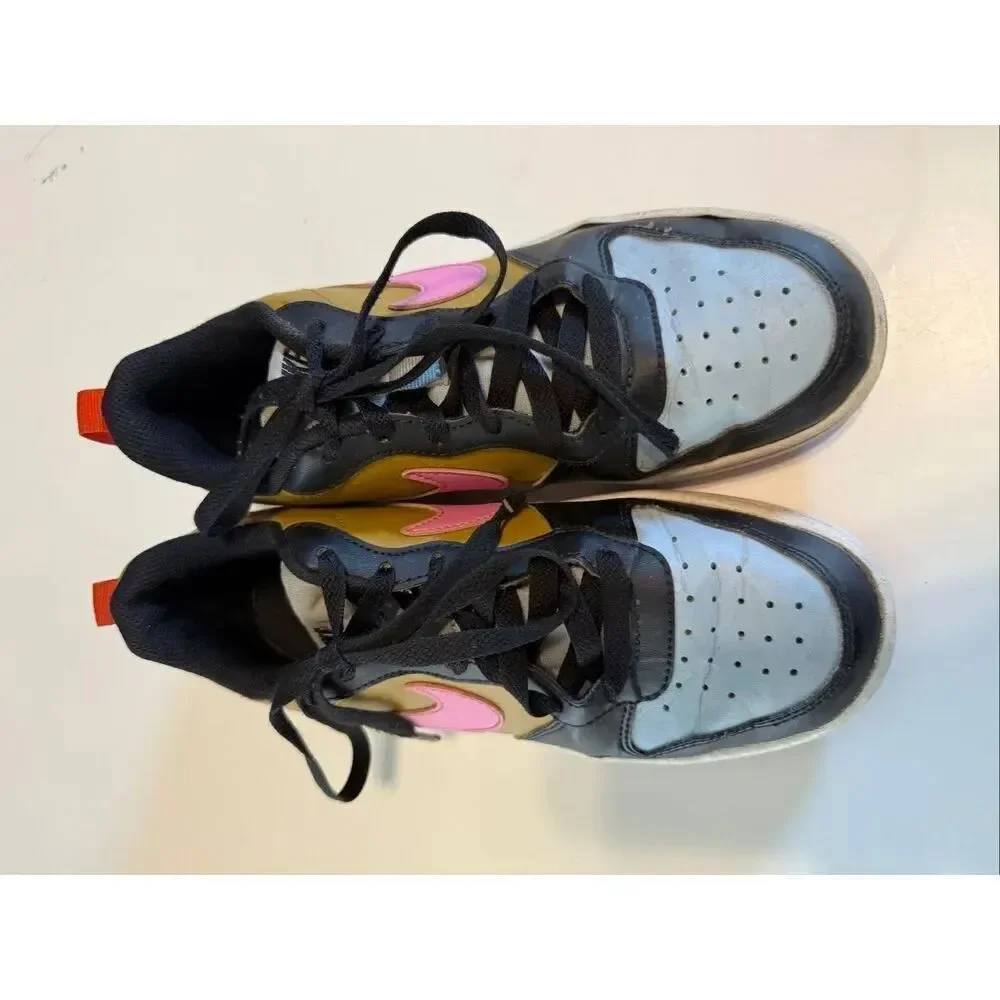 Nike Kids Size 5Y Court Borough Low Recraft Casual Sneakers Colorblock Colorful